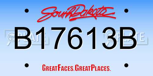 B17613B South Dakota License Plate