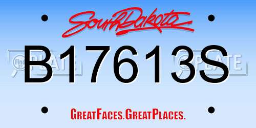 B17613S South Dakota License Plate