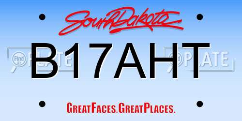 B17AHT South Dakota License Plate