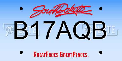 B17AQB South Dakota License Plate