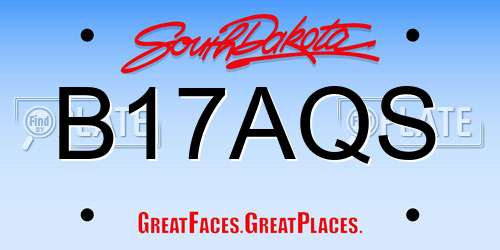 B17AQS South Dakota License Plate