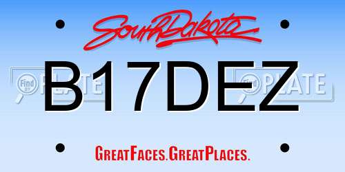 B17DEZ South Dakota License Plate