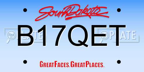 B17QET South Dakota License Plate