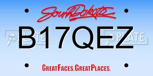 B17QEZ South Dakota License Plate