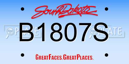 B1807S South Dakota License Plate