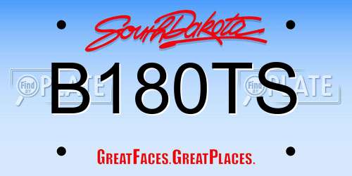 B180TS South Dakota License Plate