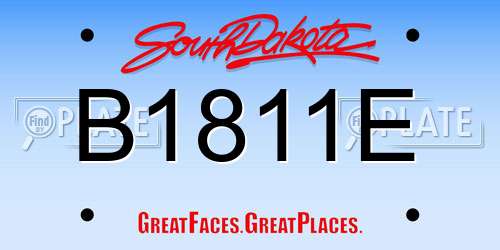 B1811E South Dakota License Plate