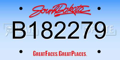 B182279 South Dakota License Plate