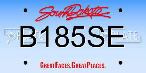 B185SE South Dakota License Plate