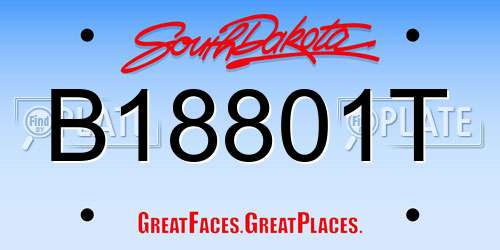 B18801T South Dakota License Plate