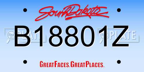 B18801Z South Dakota License Plate