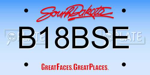 B18BSE South Dakota License Plate