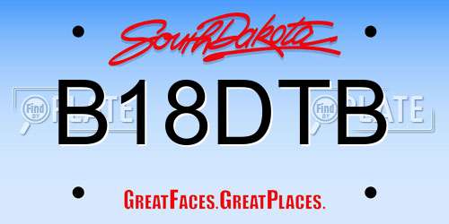 B18DTB South Dakota License Plate