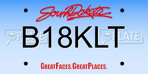 B18KLT South Dakota License Plate