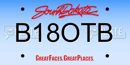 B18OTB South Dakota License Plate