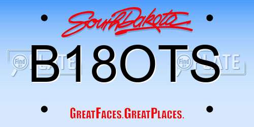 B18OTS South Dakota License Plate