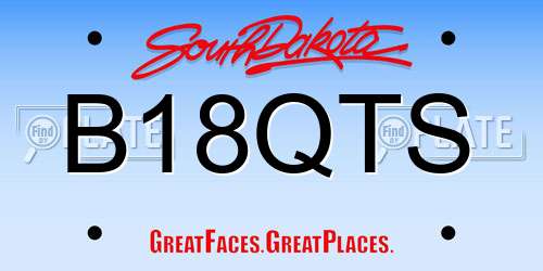 B18QTS South Dakota License Plate