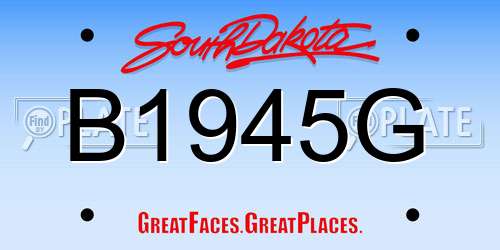 B1945G South Dakota License Plate
