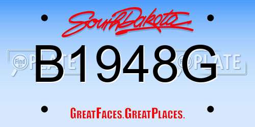 B1948G South Dakota License Plate