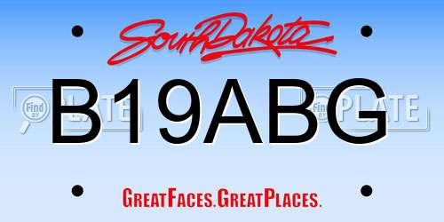B19ABG South Dakota License Plate
