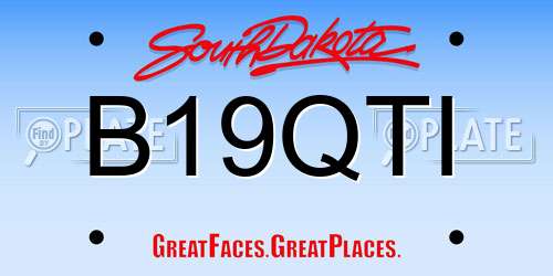 B19QTI South Dakota License Plate