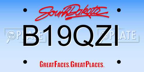 B19QZI South Dakota License Plate