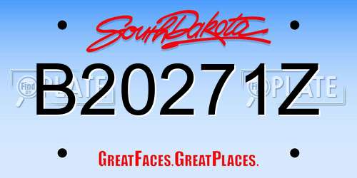 B20271Z South Dakota License Plate