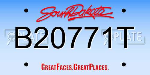 B20771T South Dakota License Plate