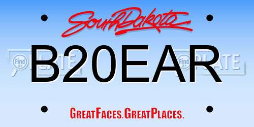 B20EAR South Dakota License Plate