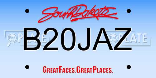B20JAZ South Dakota License Plate