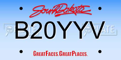 B20YYV South Dakota License Plate
