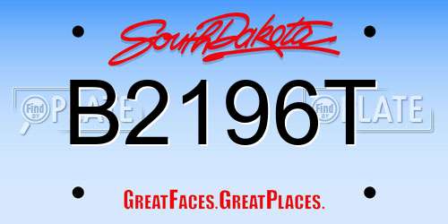 B2196T South Dakota License Plate
