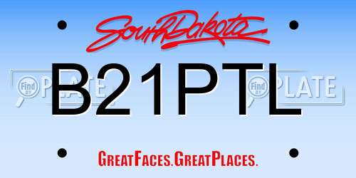 B21PTL South Dakota License Plate