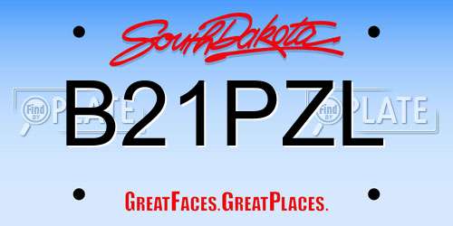 B21PZL South Dakota License Plate