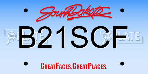 B21SCF South Dakota License Plate