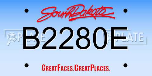 B2280E South Dakota License Plate
