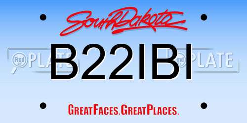 B22IBI South Dakota License Plate