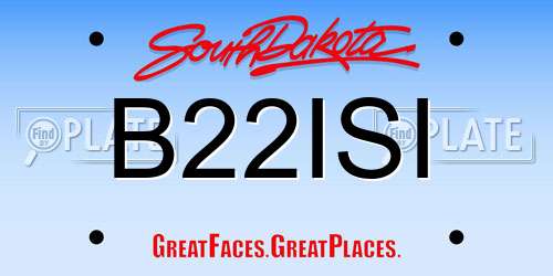 B22ISI South Dakota License Plate