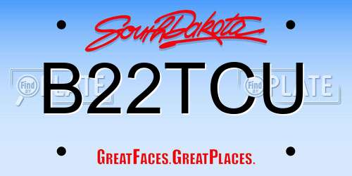 B22TCU South Dakota License Plate
