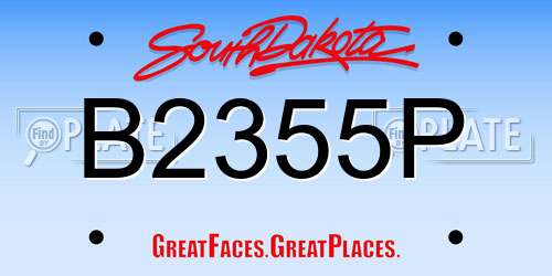 B2355P South Dakota License Plate