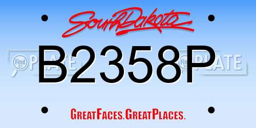 B2358P South Dakota License Plate