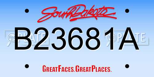 B23681A South Dakota License Plate
