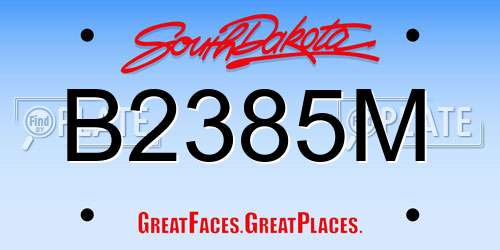 B2385M South Dakota License Plate
