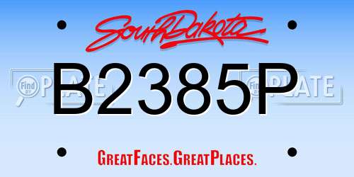 B2385P South Dakota License Plate