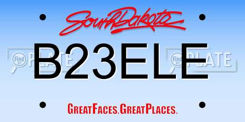B23ELE South Dakota License Plate