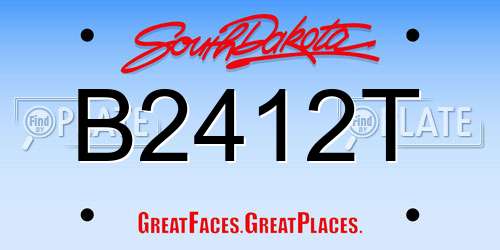 B2412T South Dakota License Plate