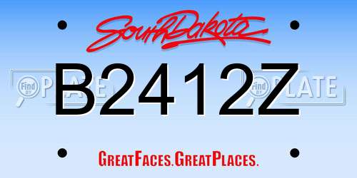 B2412Z South Dakota License Plate
