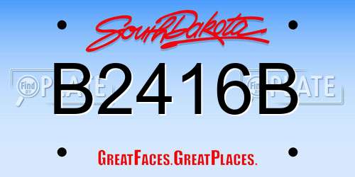 B2416B South Dakota License Plate
