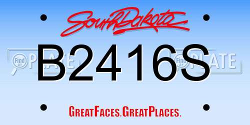 B2416S South Dakota License Plate