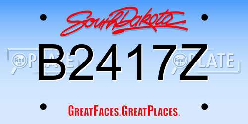 B2417Z South Dakota License Plate